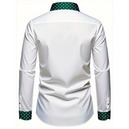 FGKKS Men's Shirt Brand New Arrival Patchwork Four Season Tuxedo Long Sleeve Smart Casual Elastic Male Business Shirts