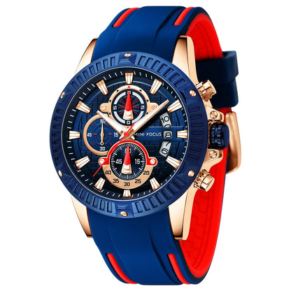 Top Brand MINI FOCUS Watch for Men Waterproof Silicone Strap Quartz Chronograph Male Wristwatches Luminous Relogio Masculino