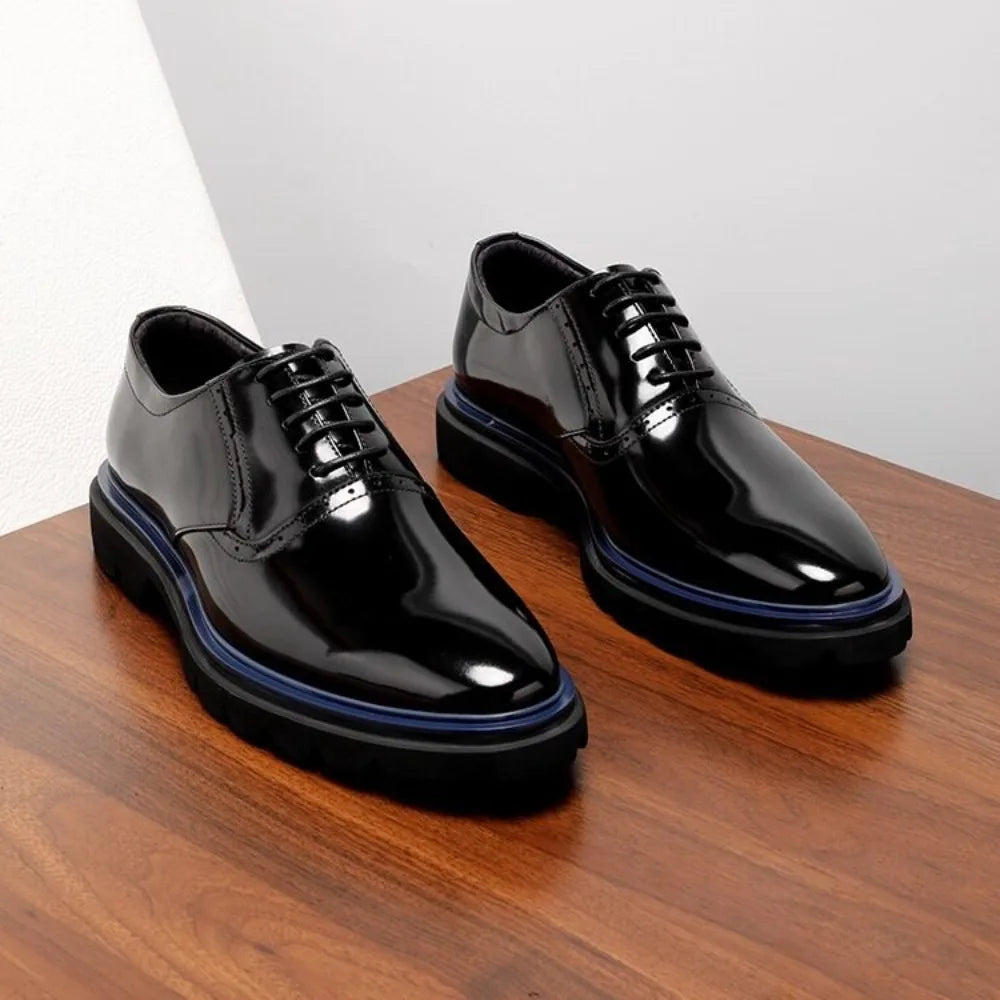 Echte Vollnarbenleder Herren Business-Schuhe Polierter britischer Stil Business Casual Oxford-Schuhe Mode Color-Block Spitz zulaufend