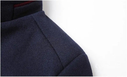 Men Woollen Trench Coats Cashmere Blazers Jackets Stand-up Collar Business Casual Suits Coats Male Winter Jackets and Coats 4