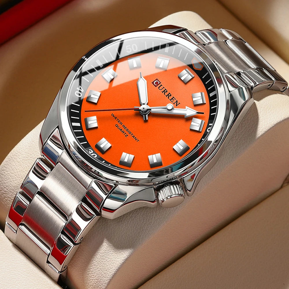 CURREN 8451 Fashion Men Watch Top Brand Luxury Waterproof Sport Mens Watches Stainless steel Automatic Date Military Wristwatch