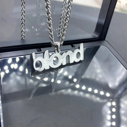 Hip Hop Stainless Steel Letter Necklace Titanium Steel Fashion Men's and Women's Sweater Chain Jewelry Accessories Collection