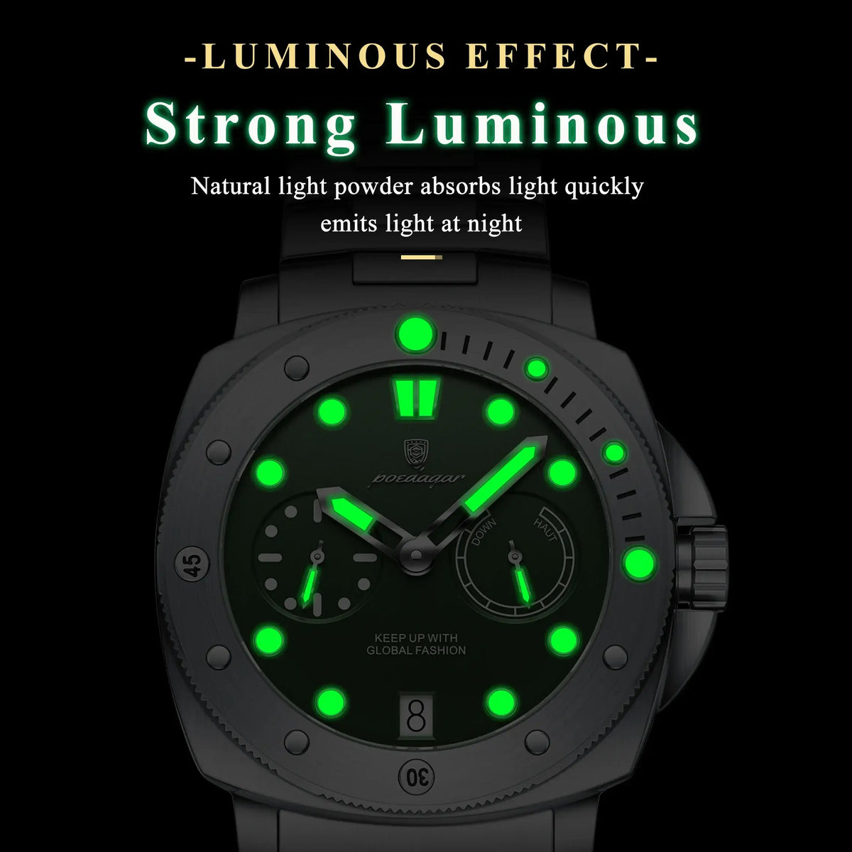 POEDAGAR Luxus Herren Armbanduhr Top Leuchtend Wasserdicht Datum Herrenuhr Hochwertige Edelstahl Herren Quarzuhren Männlich+Box
