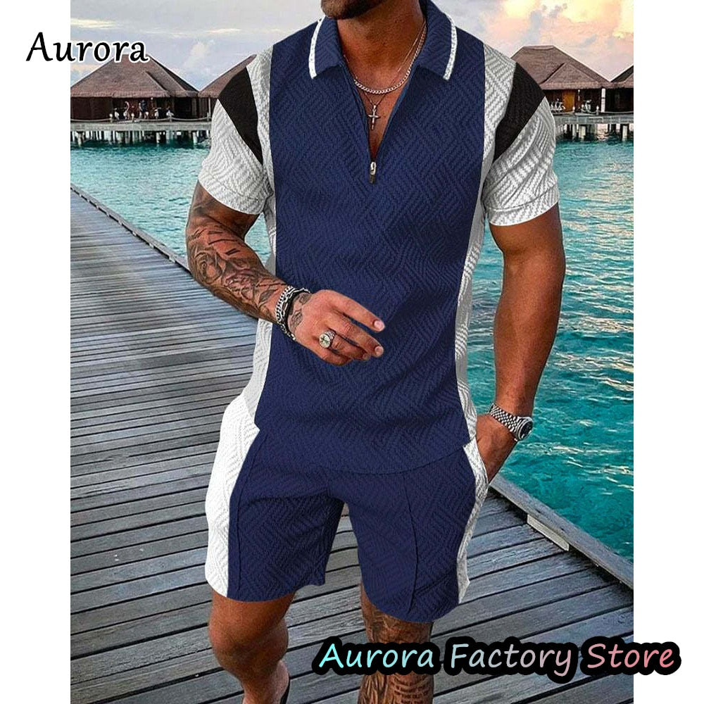 Luxury Men&#39;s Polo Set Summer Vintage Tracksuit Casual Stylish Outfit Male Polo Shirt Suit Hawaii Style Clothing New Streetwear