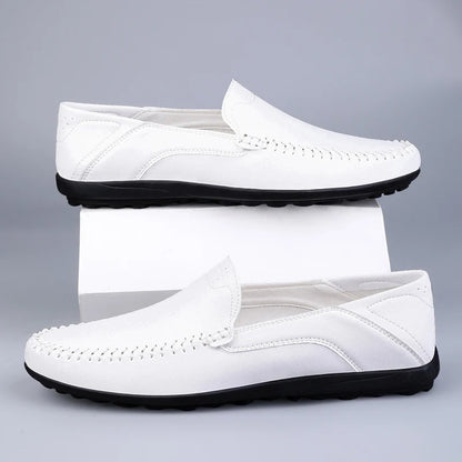 Luxury Leather Men Shoes Casual  Italian Soft Men Loafers Handmade Moccasins Breathable Slip on Boat Shoes Zapatos Hombre