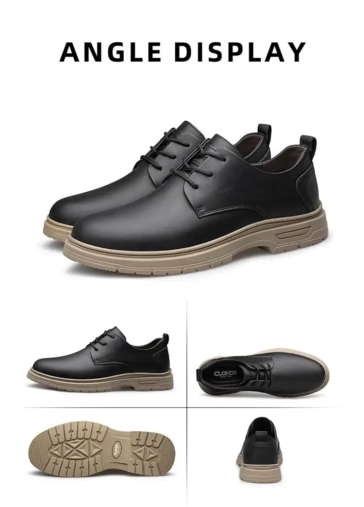 CLOHOO Handgemachte Herren Business Casual Schuhe Bequeme Klassische Schnürschuhe Arbeitsschuhe Modische Hochzeits-Herrenschuhe