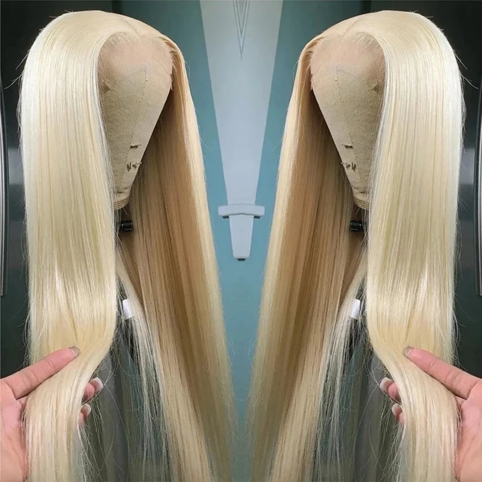 613 Colored Straight Human Hair 13x4 HD Blonde Lace Front Wigs 200 Density 13x6 Transparent Full Lace Frontal Wigs 44 46 Inches