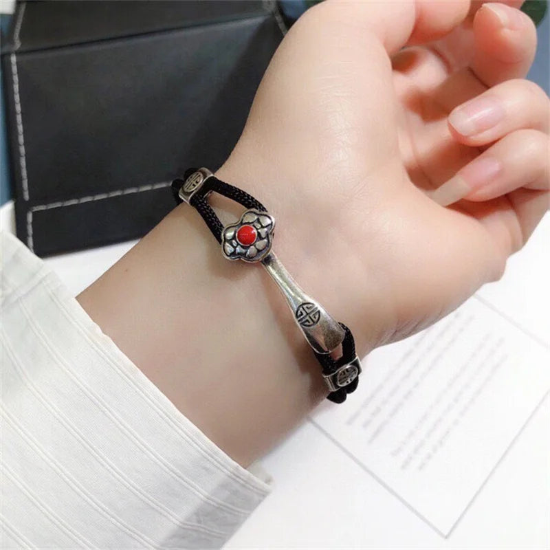 Sterling Silver Bracelet S925 Gift For Men and Women DIY Originality Charm Festival Retro Jewelry