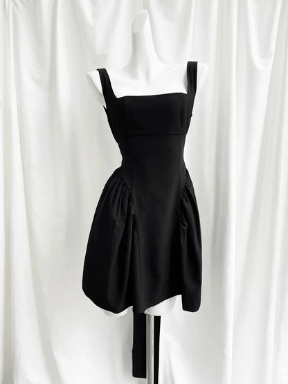 Suninheart Summer Sexy Square Collar Backless Party Dresses Mini White Drape A Line Night Date Dress Big Bow Women New In Dress