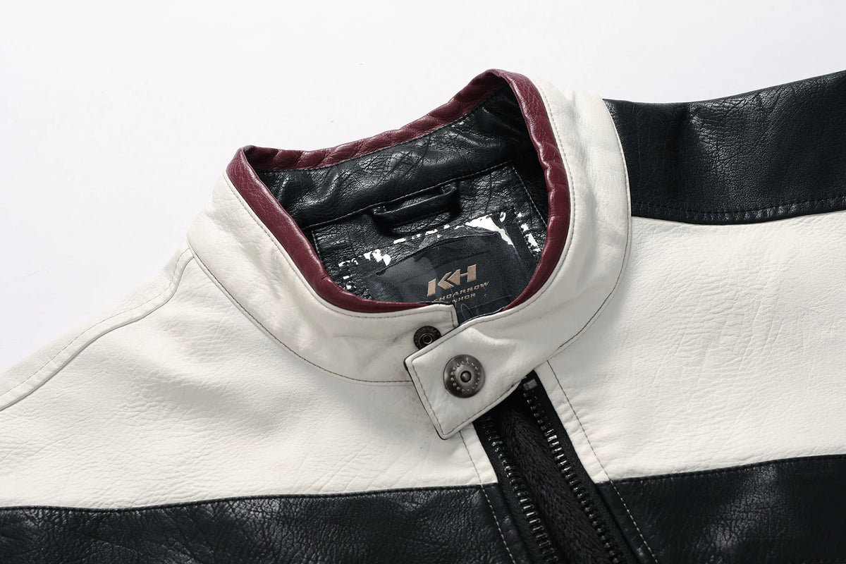 Men's PU Leather Coat Thickened Biker Jacket