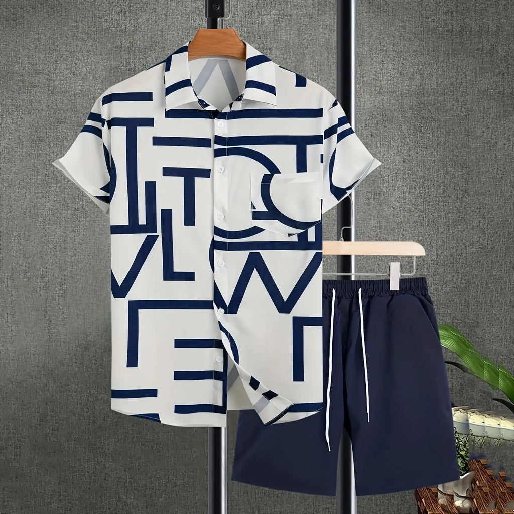 Hawaiian Vacation Suits Men's Summer Lapel Short Sleeve Shirt Shorts 2-piece Sets Fashion Streetwear Male 3D Print Casual Outfit