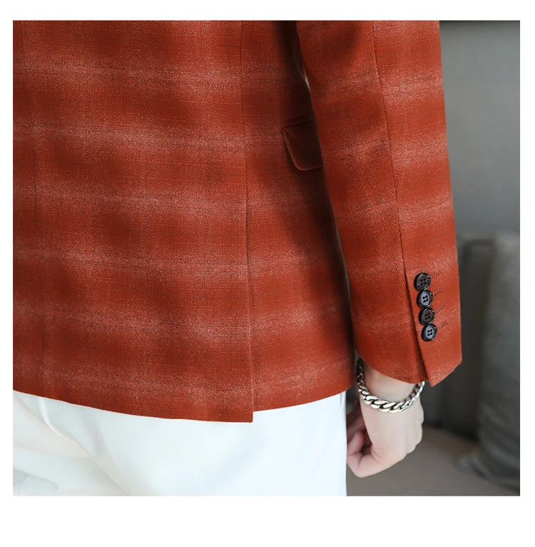 2024 New High-end Men's Two-button Suit Fashion Matching Handsome Casual Dating Slim Suit Single West Coat  Gucci Blazer Men