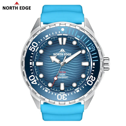 NORTH EDGE TRITON-TI Titanium Solar-Powered Diving Watch High Quality Quartz Watches for Man NEW 300M Waterproof Men Watch Reloj