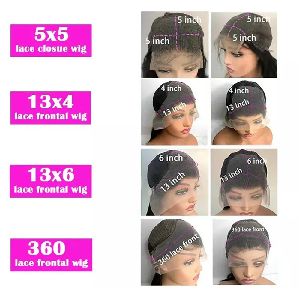 13x6 HD Transparent Bone Straight Lace Frontal Wigs 5x5 Glueless Wear and Go Human Hair Wig 220 Density for Women 30 40 Inch
