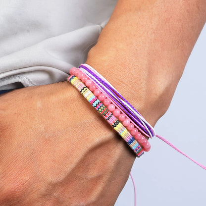 3pcs Bohemian Adjustable Hand Woven Bracelet Colorful Summer Bracelet Beach Bracelet Bohemian Jewelry