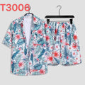Comfortable flower grass leaf coconut tree 3D Print shirt +Shorts Two Piece Set Short Sleeve Flip collar shirts half pants