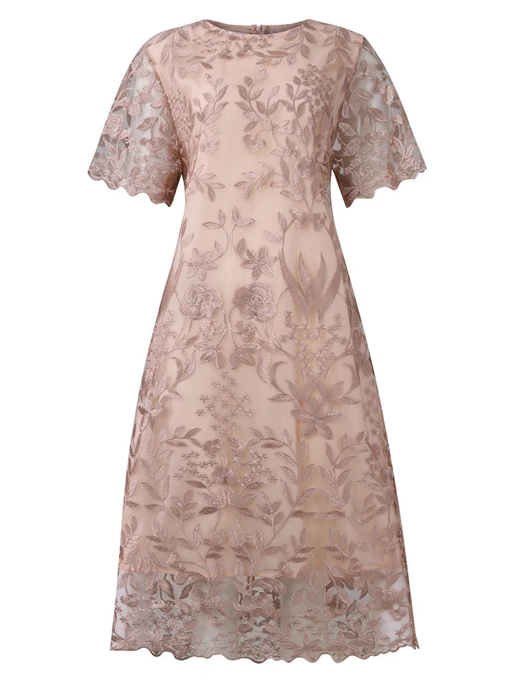 4XL 5XL Übergröße Sommerkleider für Hochzeitsgäste Damen Kurzarm Spitze Blumen Elegant Enganliegend Formelle Partykleider