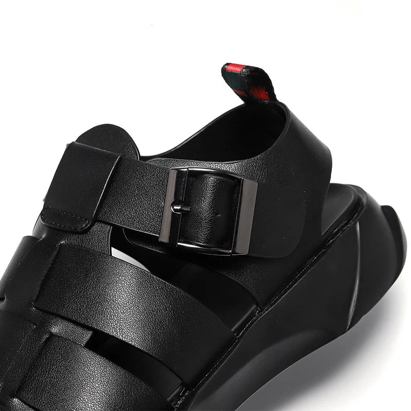 Leather Men Sandals 2024 Summer Women Fashion Mens Sandals Outdoors Beach Casual Shoes Couples Durable High Quality Luxury Shoes