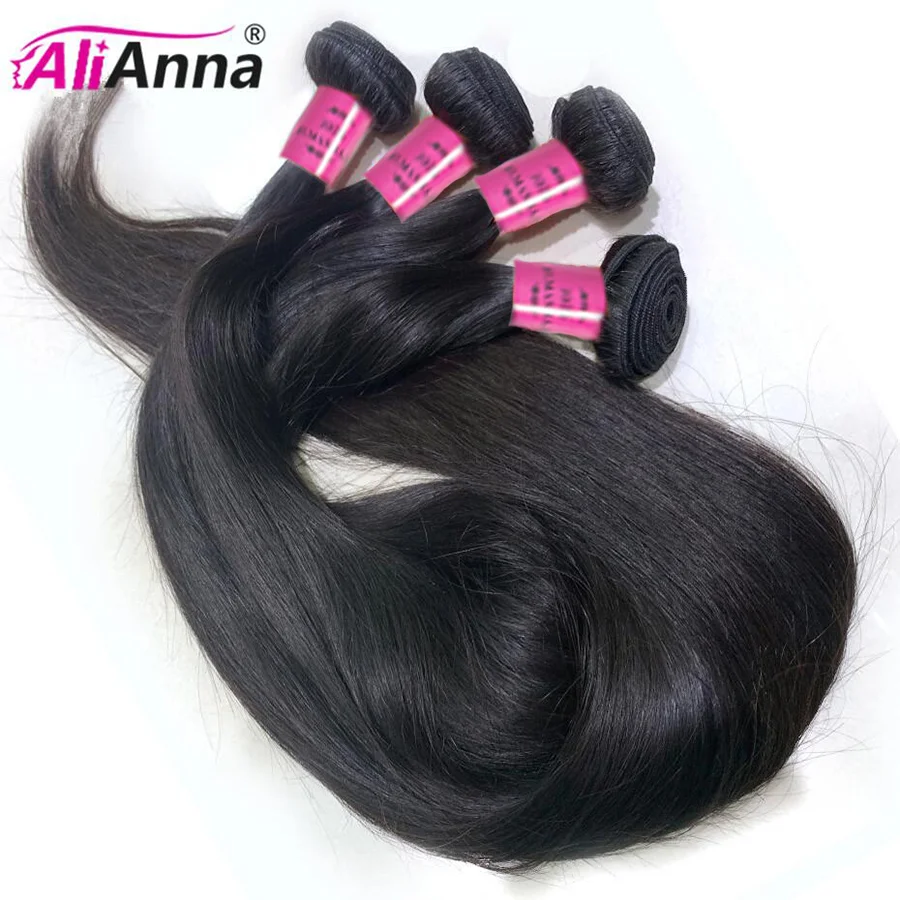 ALIANNA 26-Zoll-Echthaar-Bündel 10A brasilianisches unbehandeltes Haarwebe 30 38 40 Zoll glatte Echthaar-Bündel Haarverlängerungen