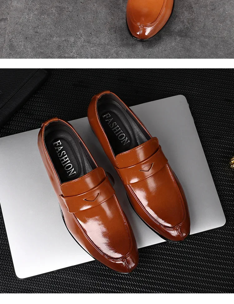 Men Leather Shoes New British Business Dress Shoes Fashion Pointed Social Shoes Casual Shoes Zapatos Hombres