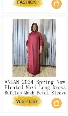 ANLAN Miyake Pleated Stripe Dress Fashion Relaxed Party Temperament Maxi Long Dresses 2024 Summer New Elegant Women's Clothing