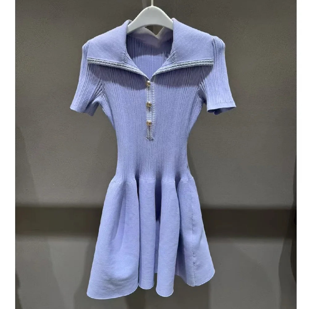 2025 Summer Women's Tight Dresses Knit Stretch Single-breasted Corset Elegant traf woman Dress y2k Clothes New Fashion Skirts