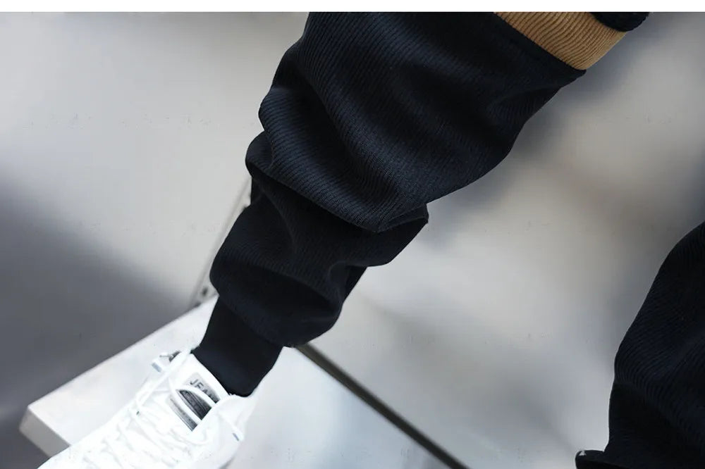 Patchwork Striped Harem Pants Fashion Casual Street Pencil Trousers Outdoor Joggers Sweatpants Luxury Brand Men's Clothing