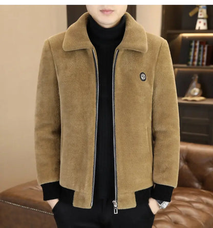 Winter Faux Fur Jacket for Men Thick Warm Fur Integrated Jacket High-quality Casual Business Windbreaker coats men clothing