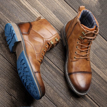 Size 39~48 Retro Men Boots  Fashion Comfortable  Spring Leather Boots