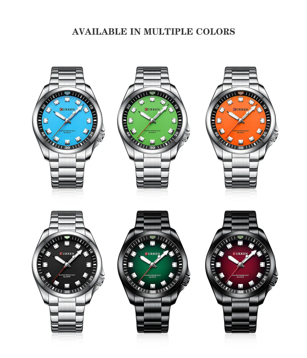 CURREN 8451 Fashion Men Watch Top Brand Luxury Waterproof Sport Mens Watches Stainless steel Automatic Date Military Wristwatch