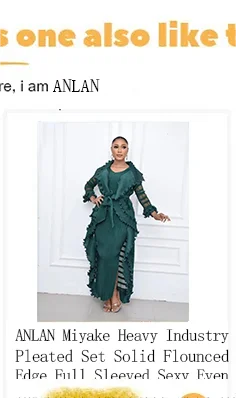 ANLAN Miyake Pleated Stripe Dress Fashion Relaxed Party Temperament Maxi Long Dresses 2024 Summer New Elegant Women's Clothing