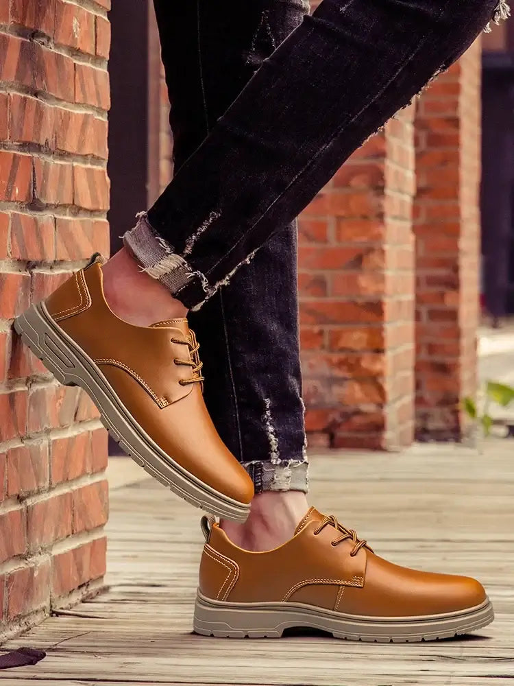 CLOHOO Handgemachte Herren Business Casual Schuhe Bequeme Klassische Schnürschuhe Arbeitsschuhe Modische Hochzeits-Herrenschuhe