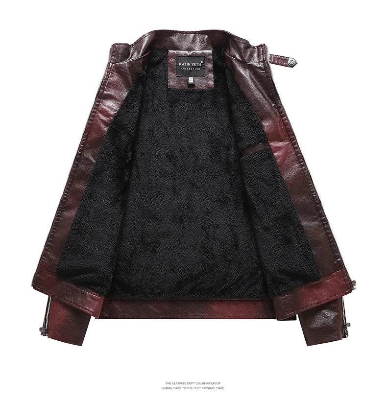 Men's Autumn Winter Men High Quality Fashion Coat Leather Jacket Motorcycle Style Male Casual Jackets For Warm Overcoat US Size