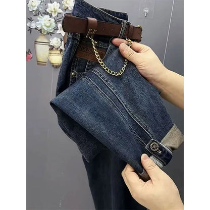 High Waist Casual Large Size 5XL Cowboy Ladies Pantalons Spring Summer Jeans Women Pants Fashion Straight Tube Female Trousers