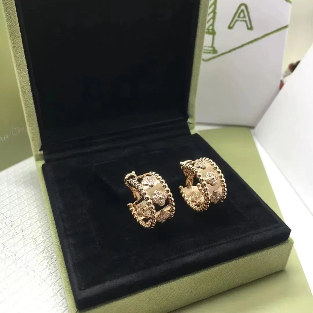 Hot selling classic s925 sterling silver kaleidoscope women's earrings, luxurious and elegant temperament, party luxury jewelry