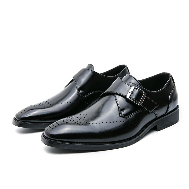 Men's Leather Slip-On Loafers – Casual Dress Shoes
