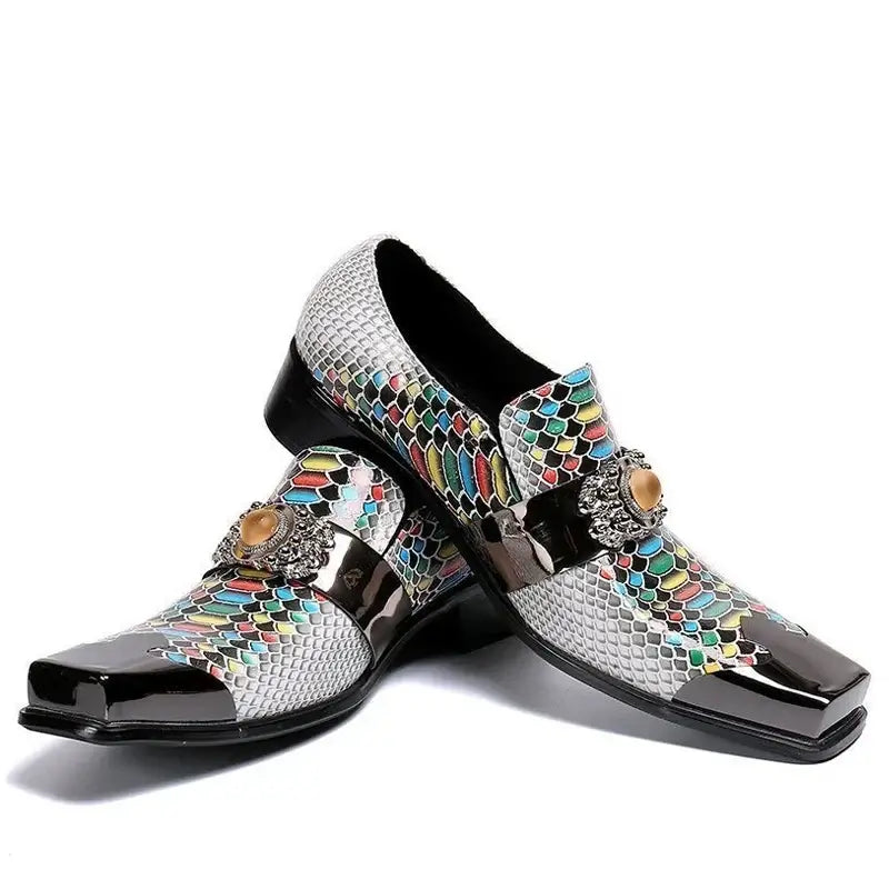 Luxuriöse Herrenschuhe Designer wie Schlangenmuster Abendschuhe Herren Gentleman Slipper Oxfords Echtleder Schuhe für Männer Mode