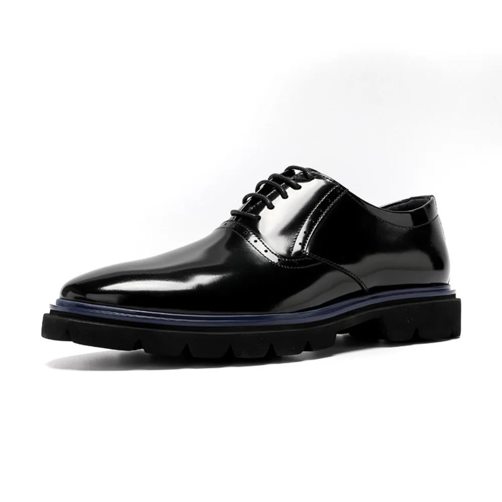Echte Vollnarbenleder Herren Business-Schuhe Polierter britischer Stil Business Casual Oxford-Schuhe Mode Color-Block Spitz zulaufend