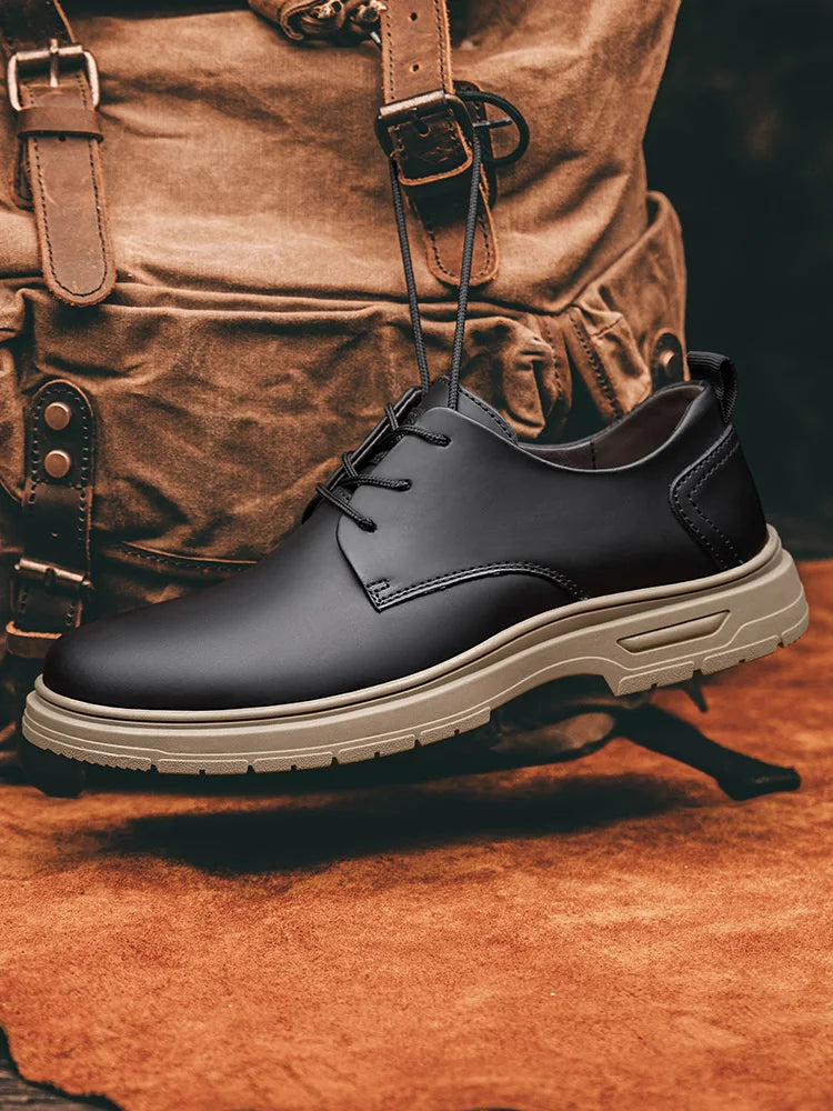 CLOHOO Handmade Men's Business Casual Shoes Comfortable Classic Lace-Up Work Shoes Fashionable Wedding Men's Footwear
