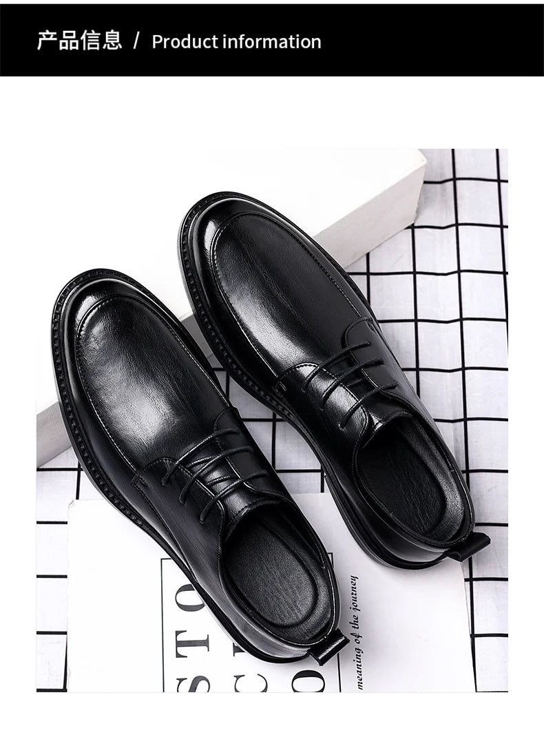 Herren Übergröße Aufzugsschuhe 3/6/8CM Höhenzunahme Formelle Büro Hochzeit Party Kleiderschuhe Erhöhte Schuhe Lässige Leder Oxfords
