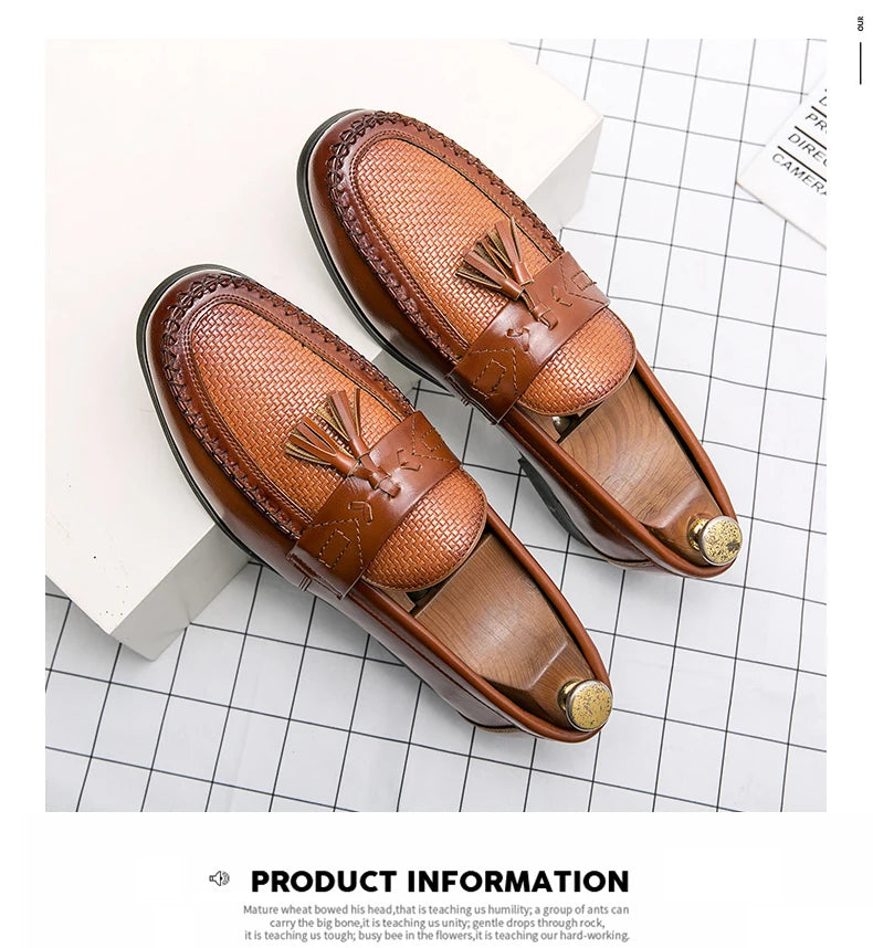 Herren Business Casual Schuhe Hochwertige Brogues Leder Loafers Gesellschaftliche Party Lederschuhe Herren Quasten Hochzeitsschuhe