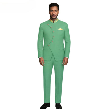 (Jacket +Pants) 2026 New Luxury Elegant Men's Suits 2 Piece Set Fashion Korean Casual Slim Fit Social Groom Wedding Tuxedo