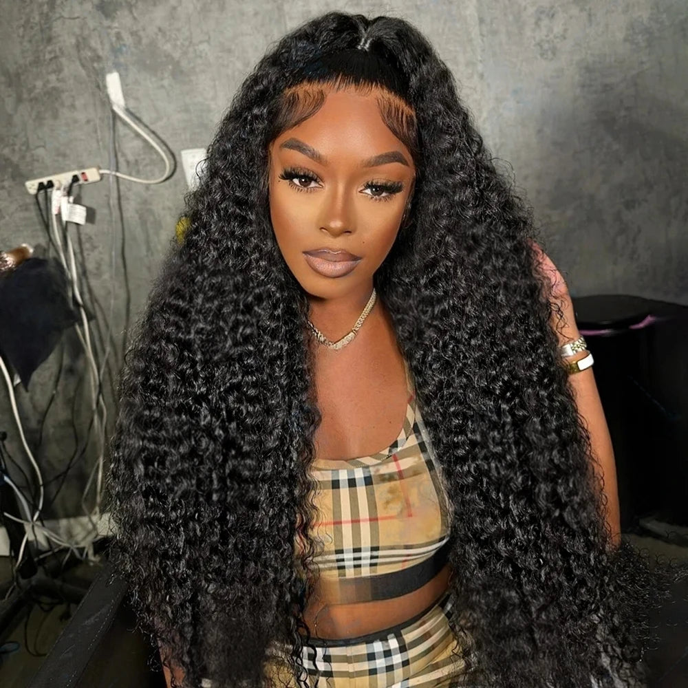 300% High Density Loose Deep Wave 40 46 50 Inch 13x6 13x4 HD Lace Frontal Human Hair Wig Brazilian 360 Full Curly Wigs For Women
