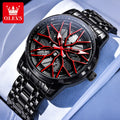 OLEVS Watches Man 3701 New High Quality Original Mens Luck Flywheel Quartz Watch 30M Waterproof Sports Watches For Men Reloj