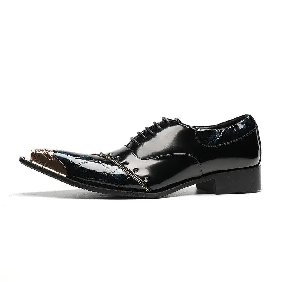Luxusmarke Herrenschuhe Glitzer Gold italienische Hochzeitsschuhe Herren Leder Spitz Zehe Anzugschuhe Übergröße Herrenschuhe