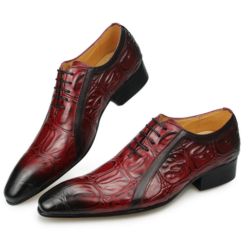 Casual Fashion Men's Dress Shoes Classic Mens Oxfords Formal Business Shoes Modern Derby Oxford Comfortable Crocodile Homme