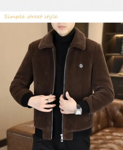 Winter Faux Fur Jacket for Men Thick Warm Fur Integrated Jacket High-quality Casual Business Windbreaker coats men clothing