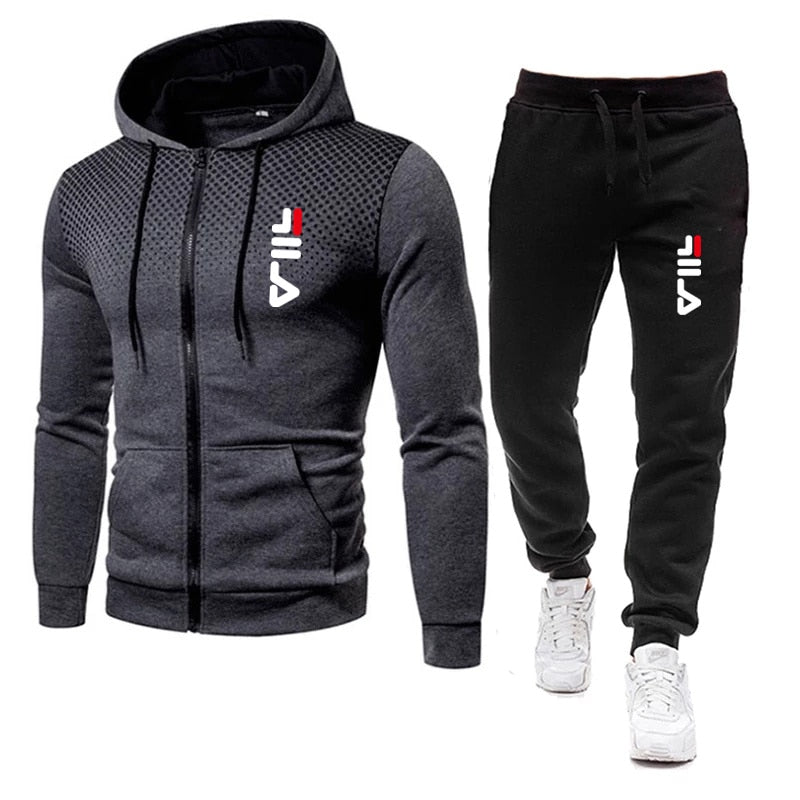 Noua haină pentru bărbați, toamnă/iarnă, cu glugă, cu fermoar, desene animate casual, costum sport cu buline, la modă, în aer liber, fitness, alergare, îmbrăcăminte sport