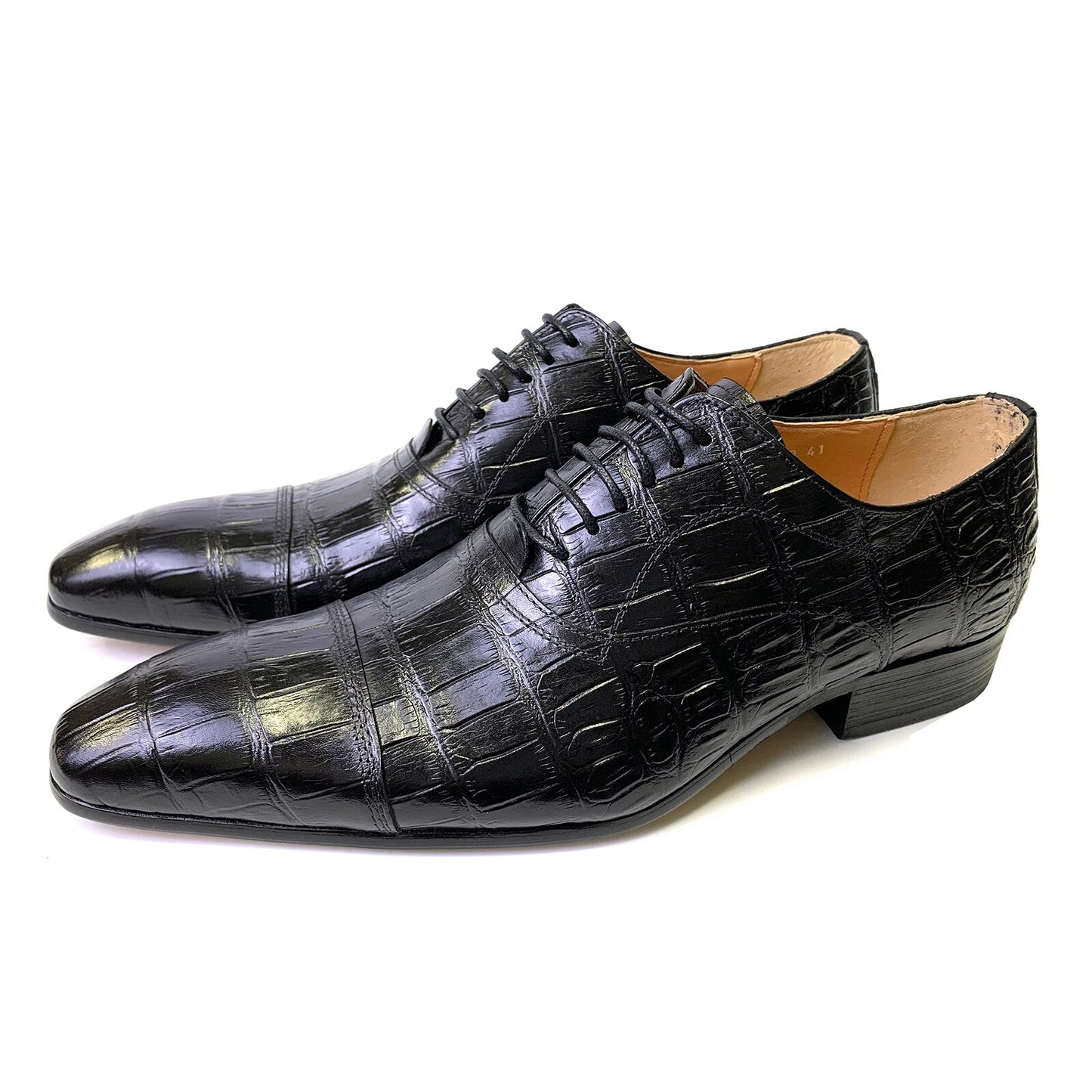 Luxury Mens Business Genuine Leather Shoes Fashion Wedding Oxfords Lace-up Pointed Toe Black Green Coffee Brogues Dress Shoes