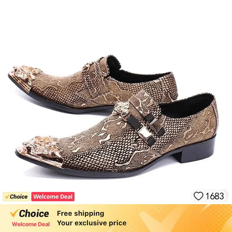 Neu eingetroffen: rote spitze Herren-Lederschuhe aus echtem Leder mit Metallspitze und Kristall, handgemacht, modische Friseurschuhe